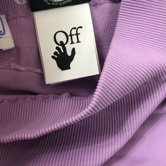 NWT 180.00 OFF WHITE Brand Full Compression Shorts Size Small Medium Lavender - Picture 5 of 11